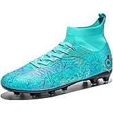 JUNNMRE Mens Womens Soccer Cleats Youth Soccer Shoes Football Shoes High-Top Football Cleats Outdoor/Indoor Athletic Shoes Sneakers