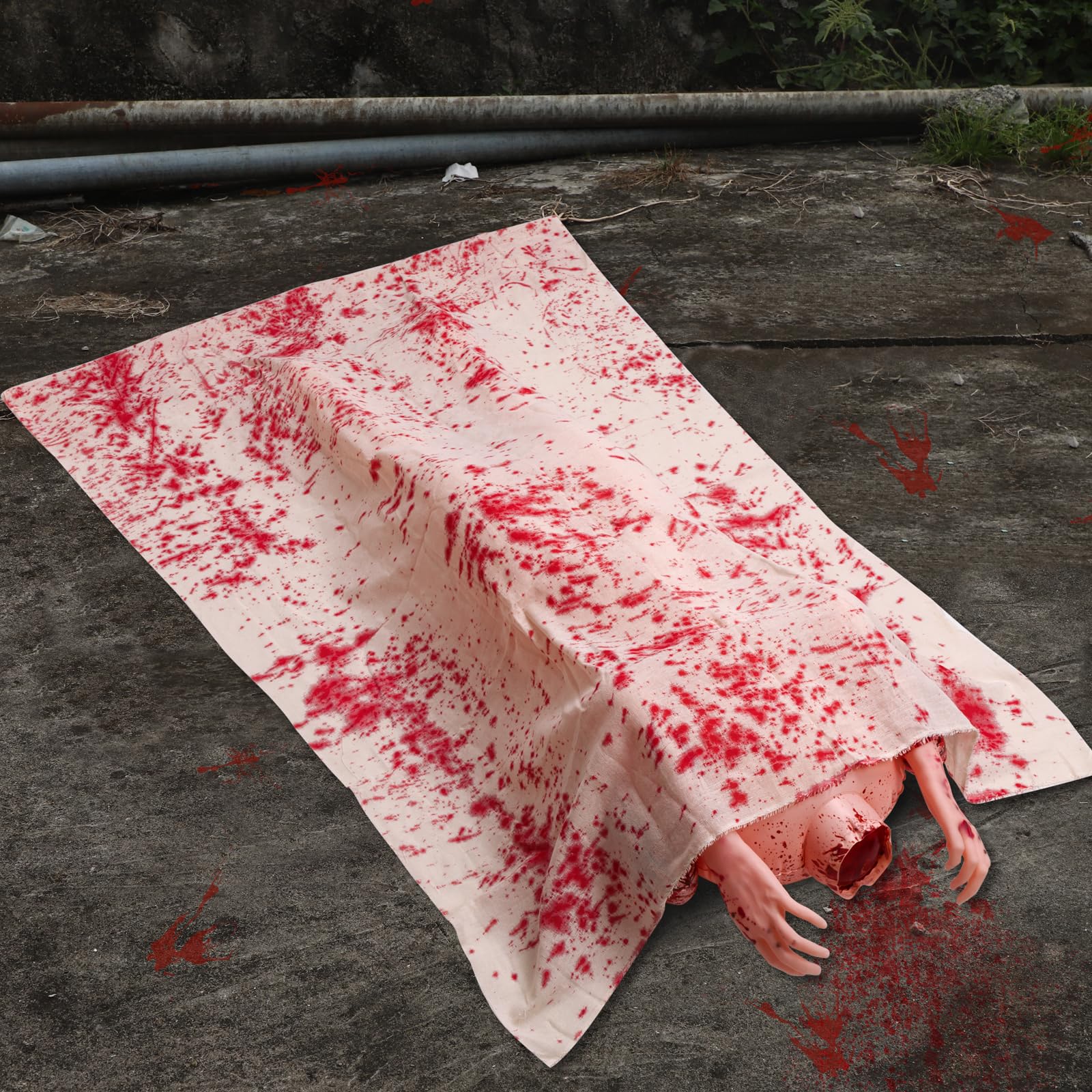 Photo 1 of 80UncleKimby 5.4ft Halloween Decorations Outdoor Props No Head- Scary Hallowmas Back from The Grave Dead Victim Prop for Haunted House Party Decor(Assembly Needed)