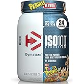 Dymatize x Fruity Pebbles ISO100 Whey Protein Powder Isolate, 25g of Protein, 20 Servings, 5.5g BCAAs, 120 Cal., Gluten Free, 1g Fat, 1g Sugar, 2g Carb (24 Servings)