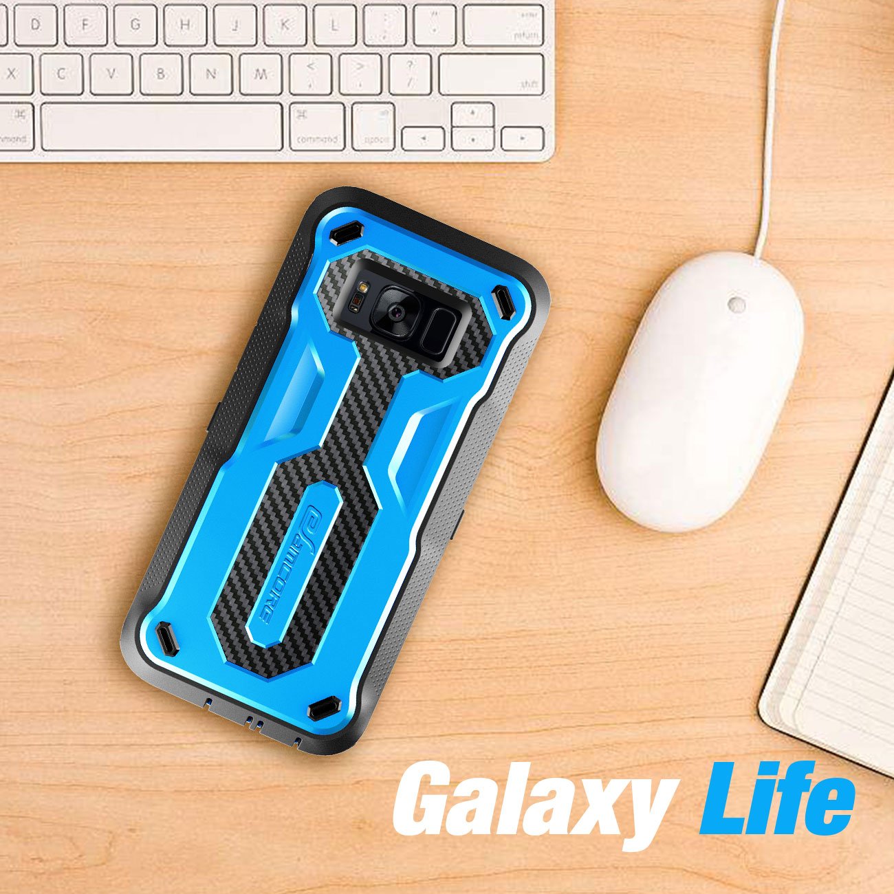 Galaxy S8 Rugged Case, eSamcore Samsung Galaxy S8 Slim Protective Case with Heavy Duty holster [Without Built in screen protector] 5.8 Inch [2017 Release] [BLUE]