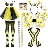 ZhouBoat Costume Set for Women,Tutu Headband Wings Sunglasses Earrings Sticker Striped Long Warmers Socks
