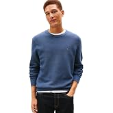 Tommy Hilfiger Men's Cotton Solid Structured Crewneck Sweater Pullover
