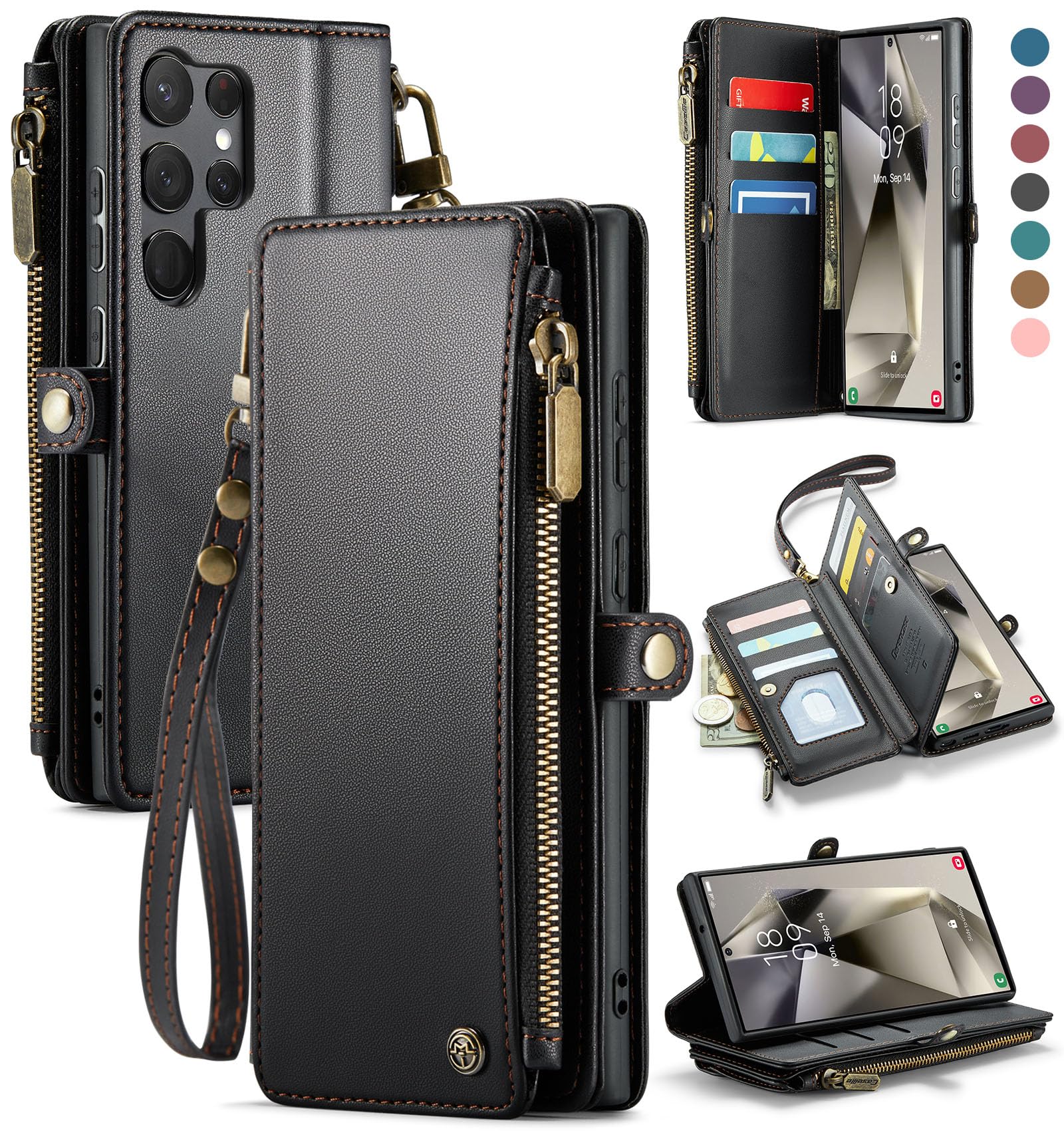 Photo 1 of Defencase Compatible with Samsung Galaxy S23 Ultra Case Wallet with RFID Blocking Card Holder