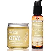 Ora's Amazing Herbal Calendula Skin Salve and Oil Set, Made with Grapeseed Oil, Organic Licorice, Responsibly Sourced Beeswax, 4 oz salve with 2 oz oil