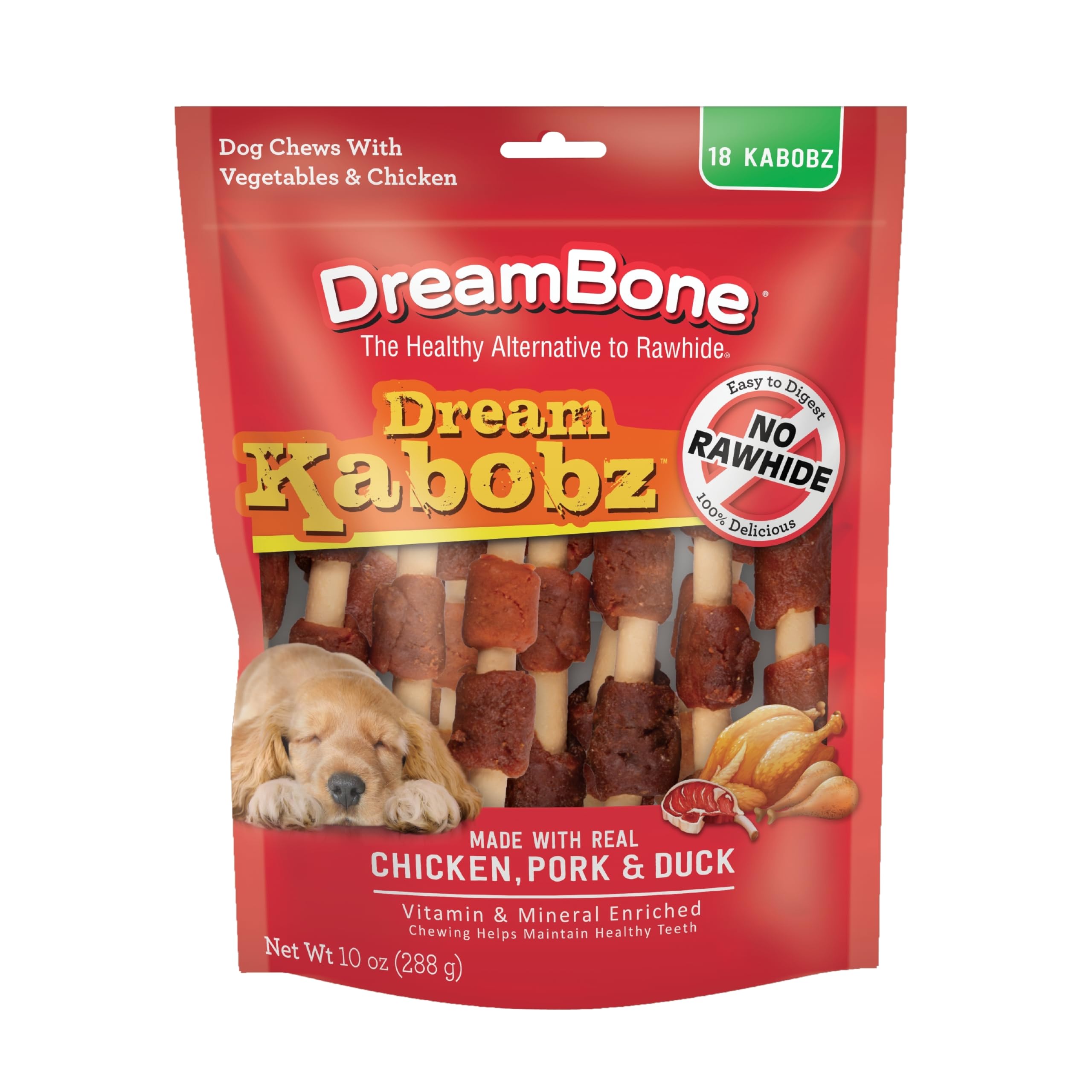 Photo 1 of  expiration, 04 202------DreamBone Dream Kabobz, Rawhide Free Dog Chew Sticks Made Made with Real Chicken and Vegetables, 18 Count