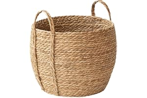 Rattan Planter, Decorative Flower Pot with Handle, Rattan Weaving Basket for Plants Indoor, for Balcony Garden Yard Living Ro