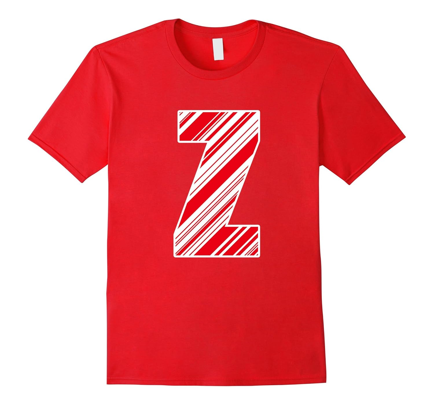 Upper Case Z Christmas Candy Cane Alphabet Letter Shirt-ANZ