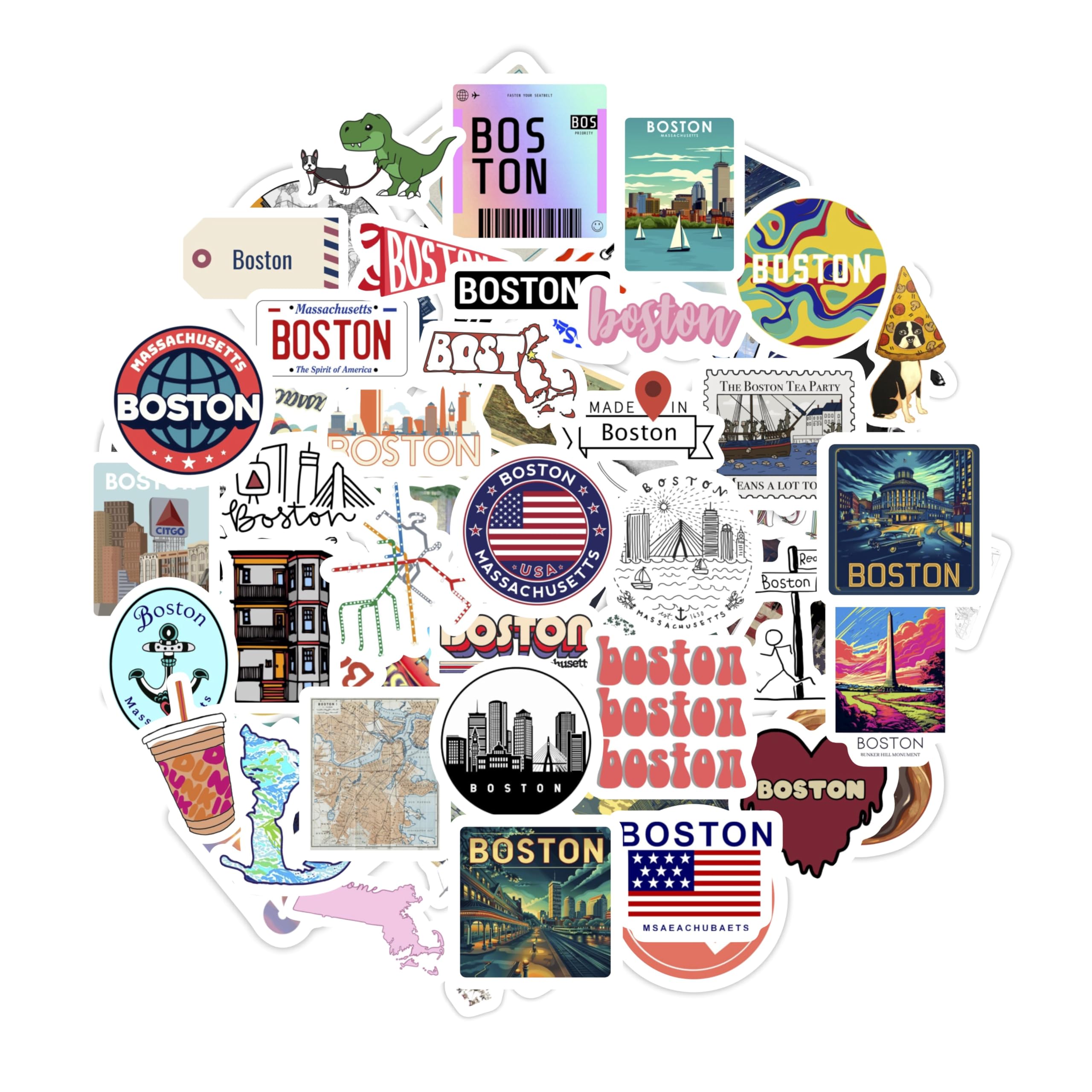 Photo 1 of BulbaCraft Boston Sticker for Water Bottle and Laptop - City Souvenirs, Decorations & Gifts, Waterproof Vinyl Decals, Gifts for Women & Men
