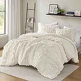 Intelligent Design King Duvet Cover Set Chenille Tufted Animal Print Pattern Duvet Cover King Size, All Season Fuzzy Bedding Cover, Soft Microfiber Reverse, Larissa, King/Cal King Off-White 3 Piece