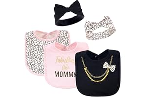 Little Treasure Baby Girl Cotton Bib and Headband Set, Fabulous Mommy, One Size