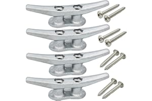 VEITHI 4 inch Dock Cleats 4/6/8/12/16/20/24 Pack,Boat Dock Cleats Rope Cleat Marine Cleats Iron Boat Cleats with Hardware ldeal for Deck,Nautical Decor,Cleats for Boat Dock,Boat Tie Down Cleats