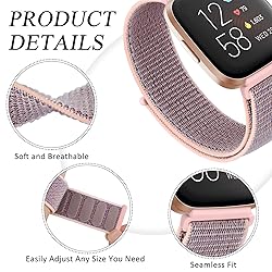 4 Pack Nylon Bands for Fitbit Versa 2 Bands/Fitbit