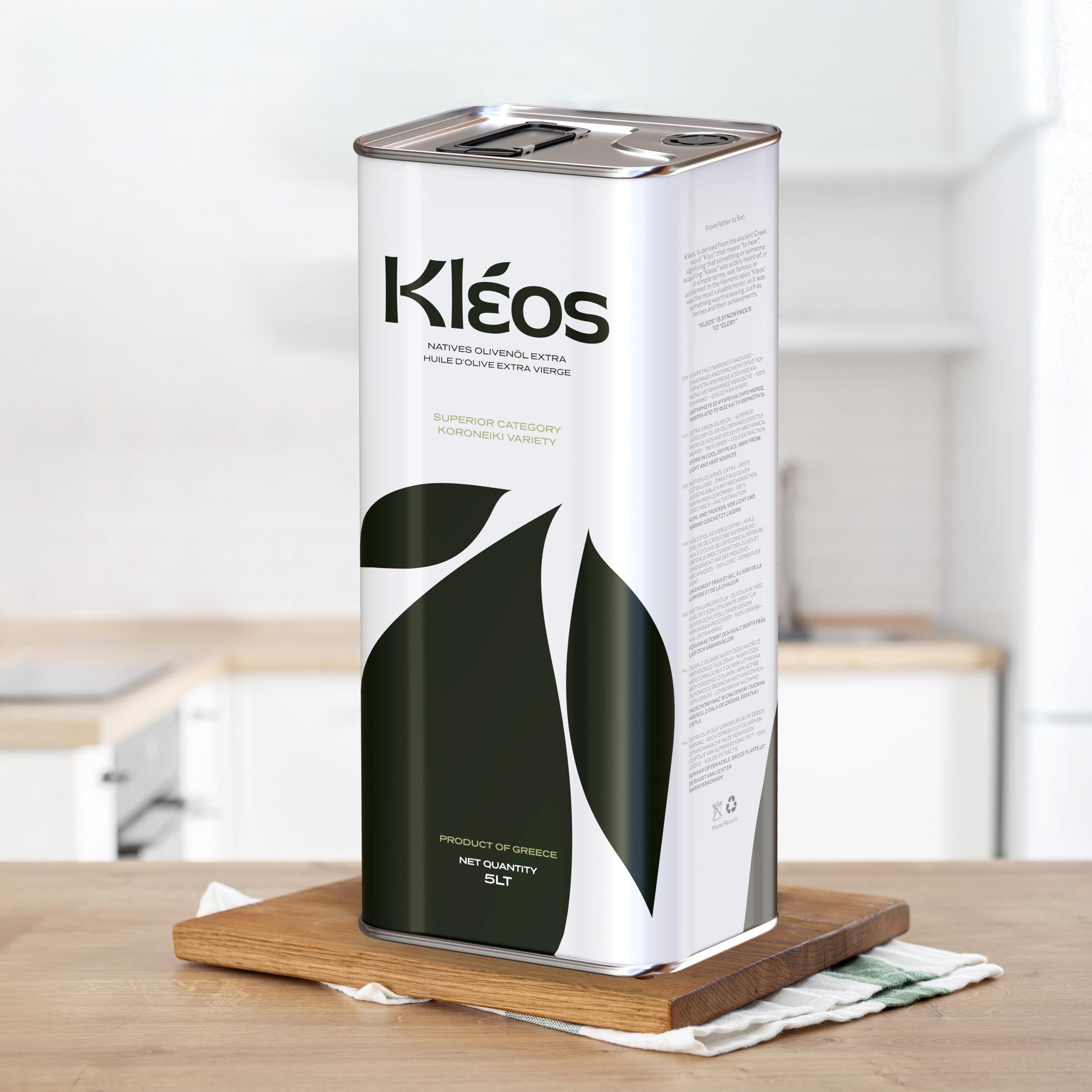 Kleos Extra Natives Olivenöl 5 Liter - Ernte 2025-26 - Reich an Polyphenolen - Kaltgepresst aus Griechenland - Premium Qualität - MHD: 31/07/2027 5