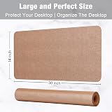 Hsurbtra PU Leather Desk Mat 75 x 37 cm XL Waterproof Non-Slip Gold view 3