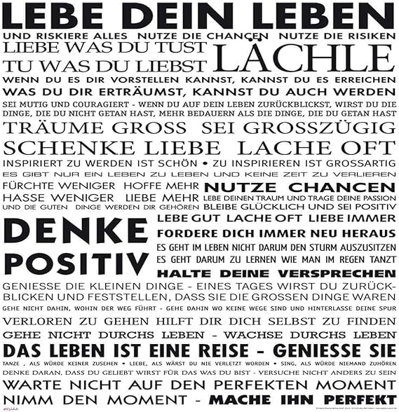 DekoPanel, Live Your Life, Text, Sprüche, Bild, Wandbild, Wandpaneel