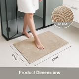 KEPLIN Non-Slip Microfibre Bath Mat 40x60cm Beige Soft Plush view 2