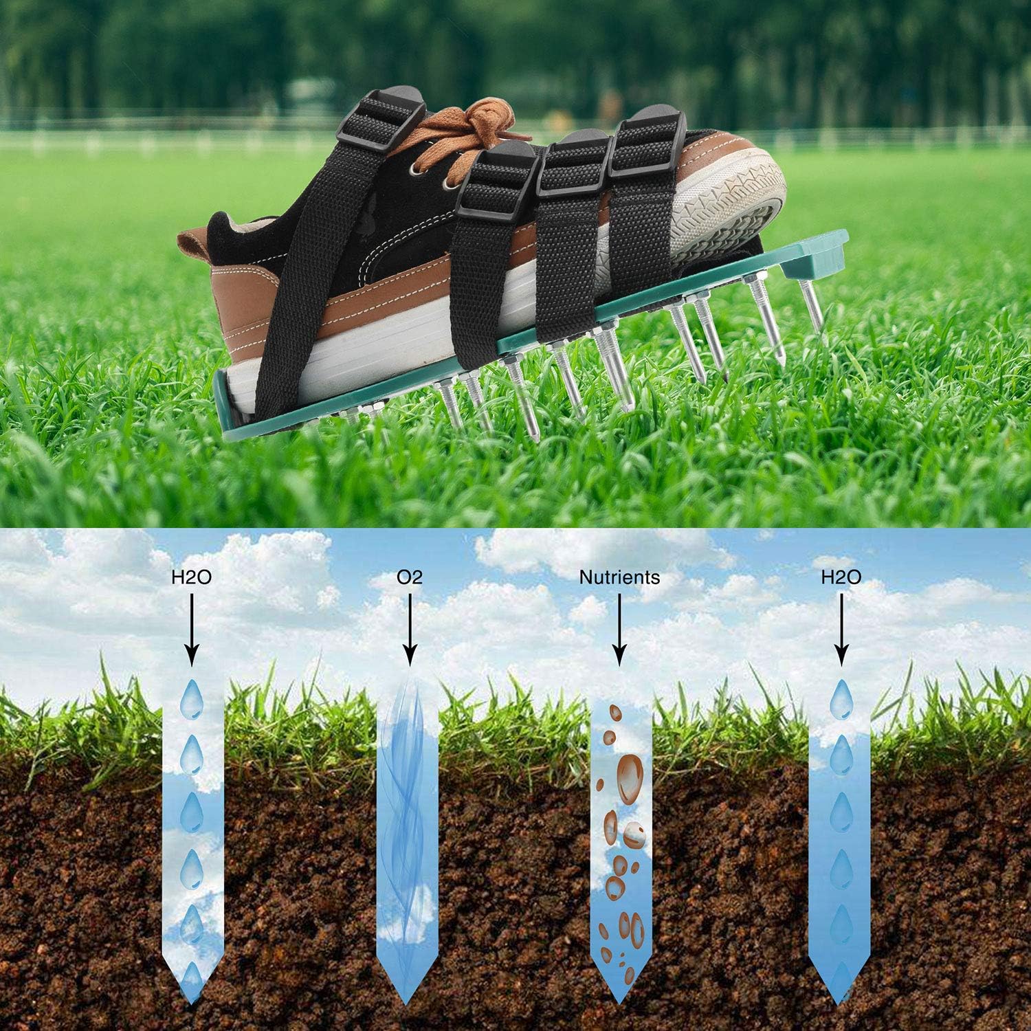 Kleetrend ガーデンシューズ ガーデンスパイク 芝生穴あけ用 足取り付け 履くタイプ オーガ Amazon