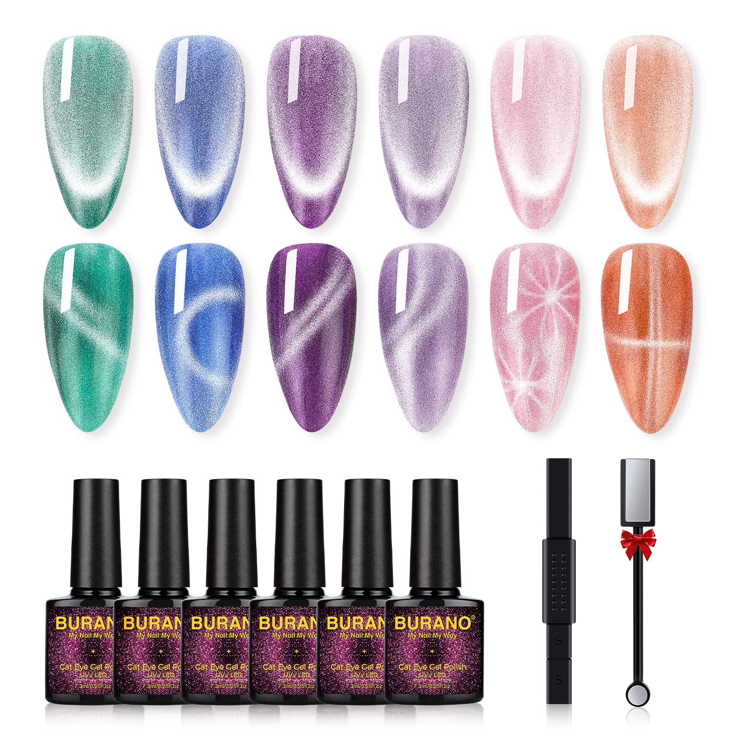 BURANO Cat Eye UV Gel Nagellack – Magnetischer Glitzer-Effekt Für Nägel