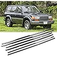 USTAR Door Window Trim Weatherstrip Seal Belt Compatible with Toyota Land Cruiser 1991-1997 Lexus LX450 1996-1997 Replaces 7571060021 7573060020 7574060020 6Pcs Pack Chrome