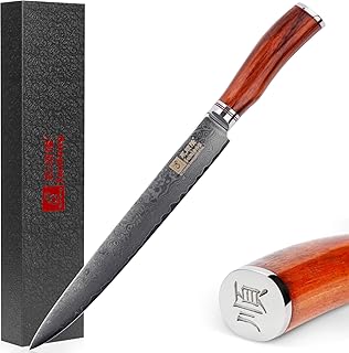 Sunlong 10 Zoll Sashimi Sushi Messer-Yanagi Rohfischmesser-Japanisches High Carbon VG10 67 Schicht Damaststahl-Palisander Griff SL-DK10311RN