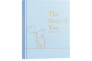 Lanpn Baby Memory Book for Boy Girl - The Story of You, Newborn Babys Keepsake Book Photo Album for New Parents, Linen Cover 