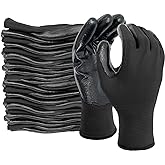 Evridwear Nitrile Coated Work Gloves for Men &amp; Women | 12 Pairs Pack,Latex-free,Dexterity,Oil Resistant Working Glove for Mechanic,Automotive,Gardening