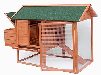 Merax Cedar Wood House Small Animals Chicken Coop With Tray Amazon