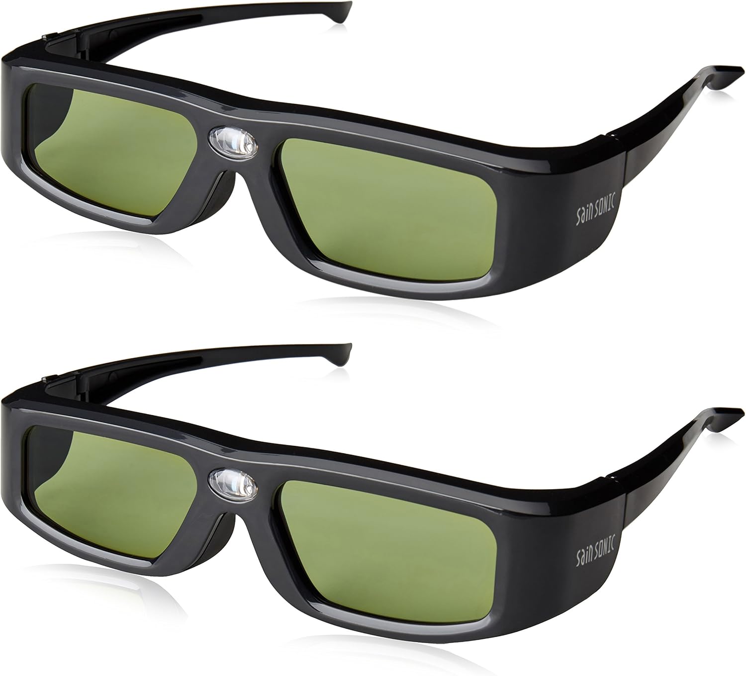 2 Pack of SainSonic® Zodiac 904 Series 144Hz Rechargeable 3D DLPLink Projector Universal Active