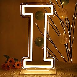 ATTNEON Letter I Neon Sign,Letter Lights 26