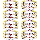 Ecation 40 Pcs Teacher Pencil Bracelet Teacher Appreciation Gift Stackable Beaded Bracelets for Women Girls Friendship Word Bracelets Women's Stretch Student Gifts