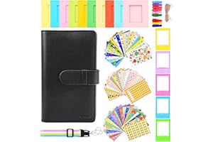 Sunmns Camera Accessories Bundle Kit Compatible with Fujifilm Instax Mini 11/9/ 8/90/ 70, Accessory Include Album, Film Stickers, Desk Frames, Hanging Frame, Strap (Black)