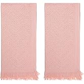 Shimmeroo 2PCS Pink Hand Towel for Bathroom,30×13Inch-Cute Boho Hand Towels Soft Absorbent,Face Cloths Soft Feeling Turkish Towel for Bath,Kitchen