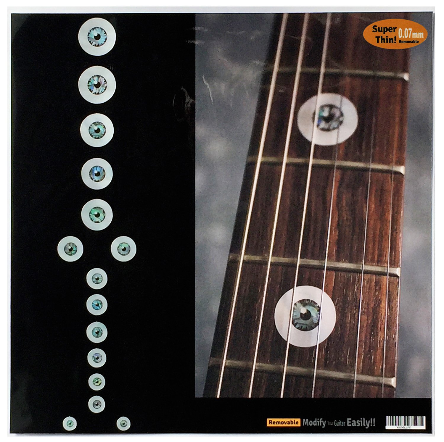 Inlay Sticker Fret Markers for Guitars & Bass - Eyeballs, F-043EB