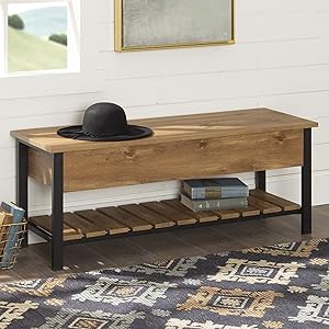 WE FurnitureOpen-Top Storage Bench, Barnwood