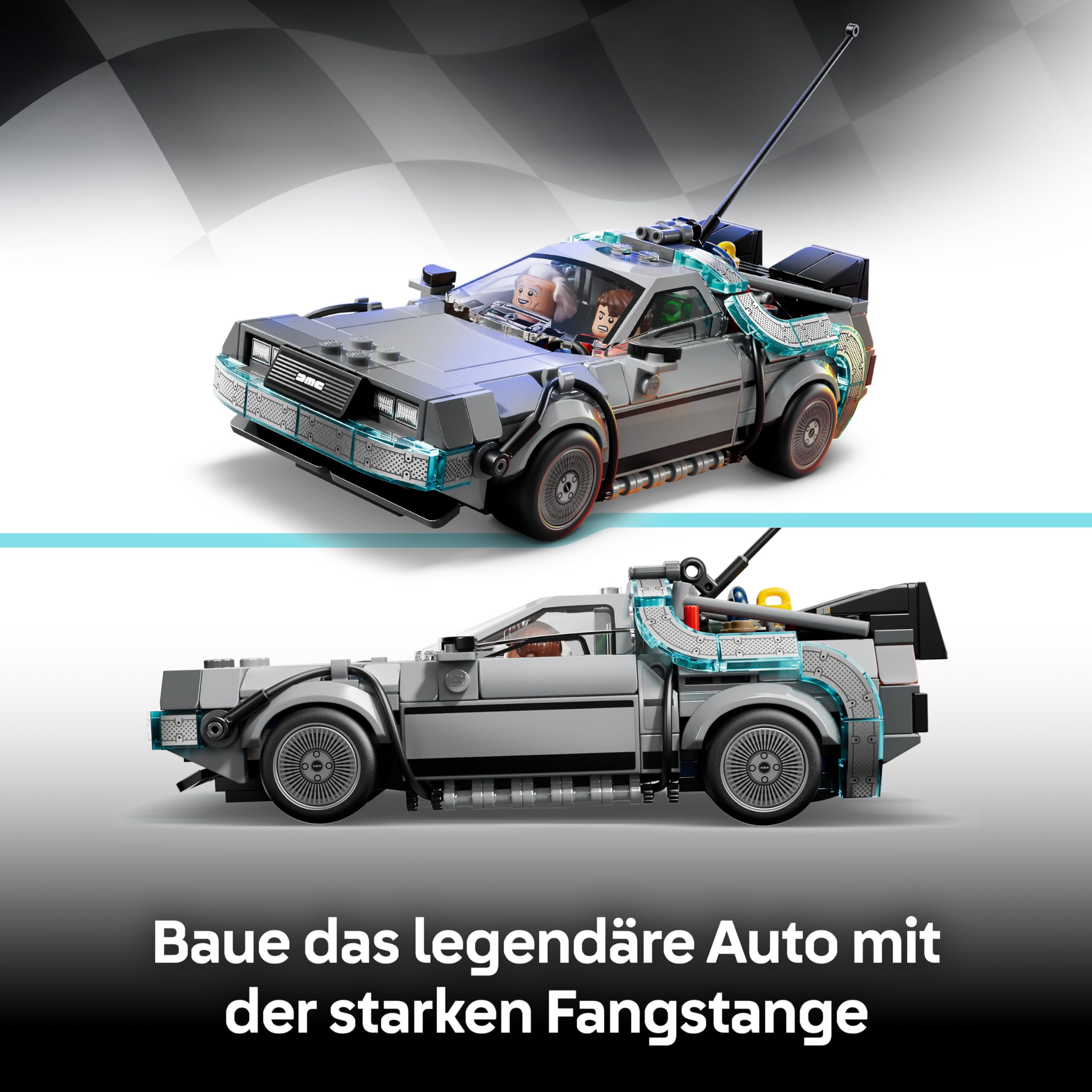LEGO Speed Champions Zeitmaschine aus Zurück in die Zukunft - Kinder Spielzeug mit Automodell und 2 Minifiguren - Marty McFly und Doc Brown - Kreatives Geschenk für Kinder ab 9 Jahren - 77256 3
