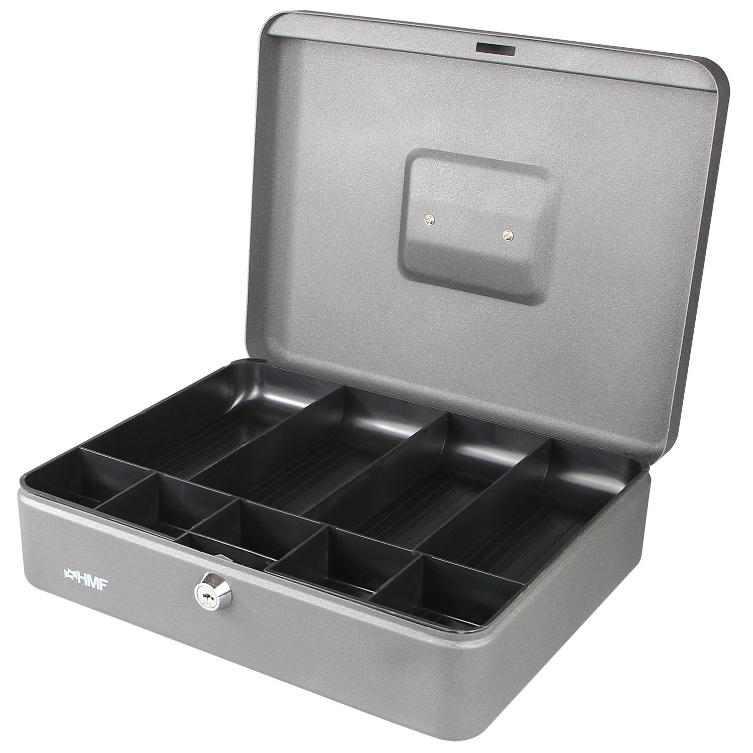 HMF 10019-09 Cash Box Note, Coin Compartments 30 x 24 x 9 cm, silver