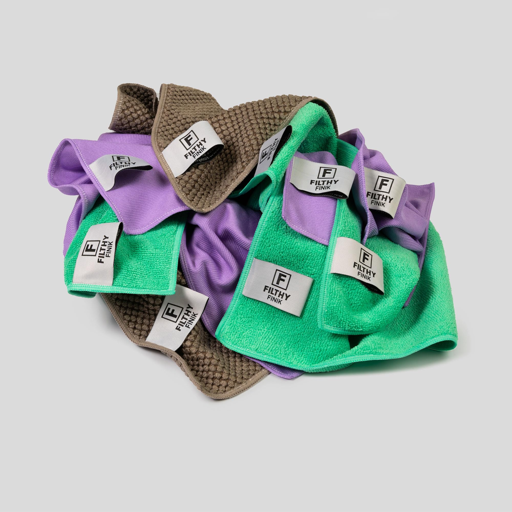 Filthy Finik The Whole Shebang – 10 x Microfibre Cleaning Cloths – Perfect For; Window Cleaner – Shower Cleaner – Bathroom Cleaner – Glass Cleaning Cloth – Car Cleaning – Size 35cm x 30cm