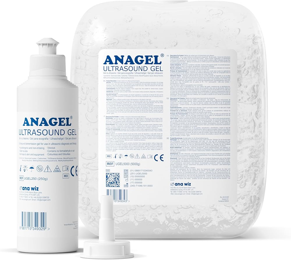ANAGEL UGEL5000 Ultrasound Gel 5L with 250ml Refill Bottle CE