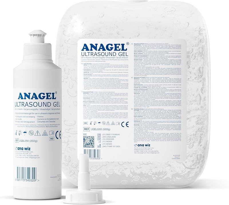 ANAGEL UGEL5000 Ultrasound Gel 5L with 250ml Refill Bottle CE
