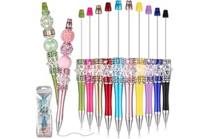 Sayglossy 40 Pcs DIY Beaded Pens Kit, 10 Rhinestone Glitter Beadable Pens with Refills & Bags & Card (Beads Not Included) for Cute Craft Gifts Making School Supplies Office Accessories(Bow)