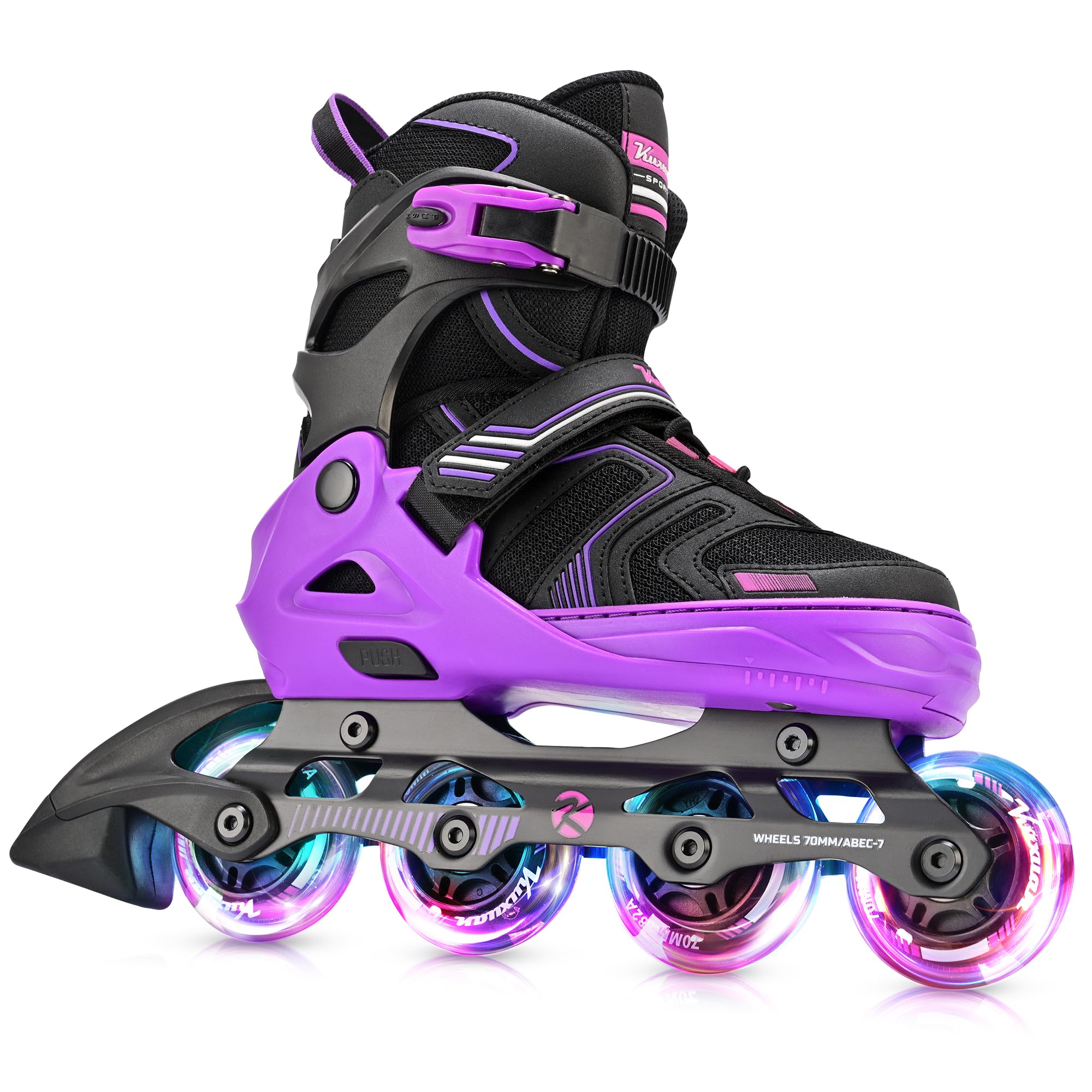 Photo 1 of Kuxuan Skates Adjustable Inline Skates for Boys Girls, Kids Roller Skates Ages 4-12 with Light Up Wheels, Teen Skates for Beginner Women