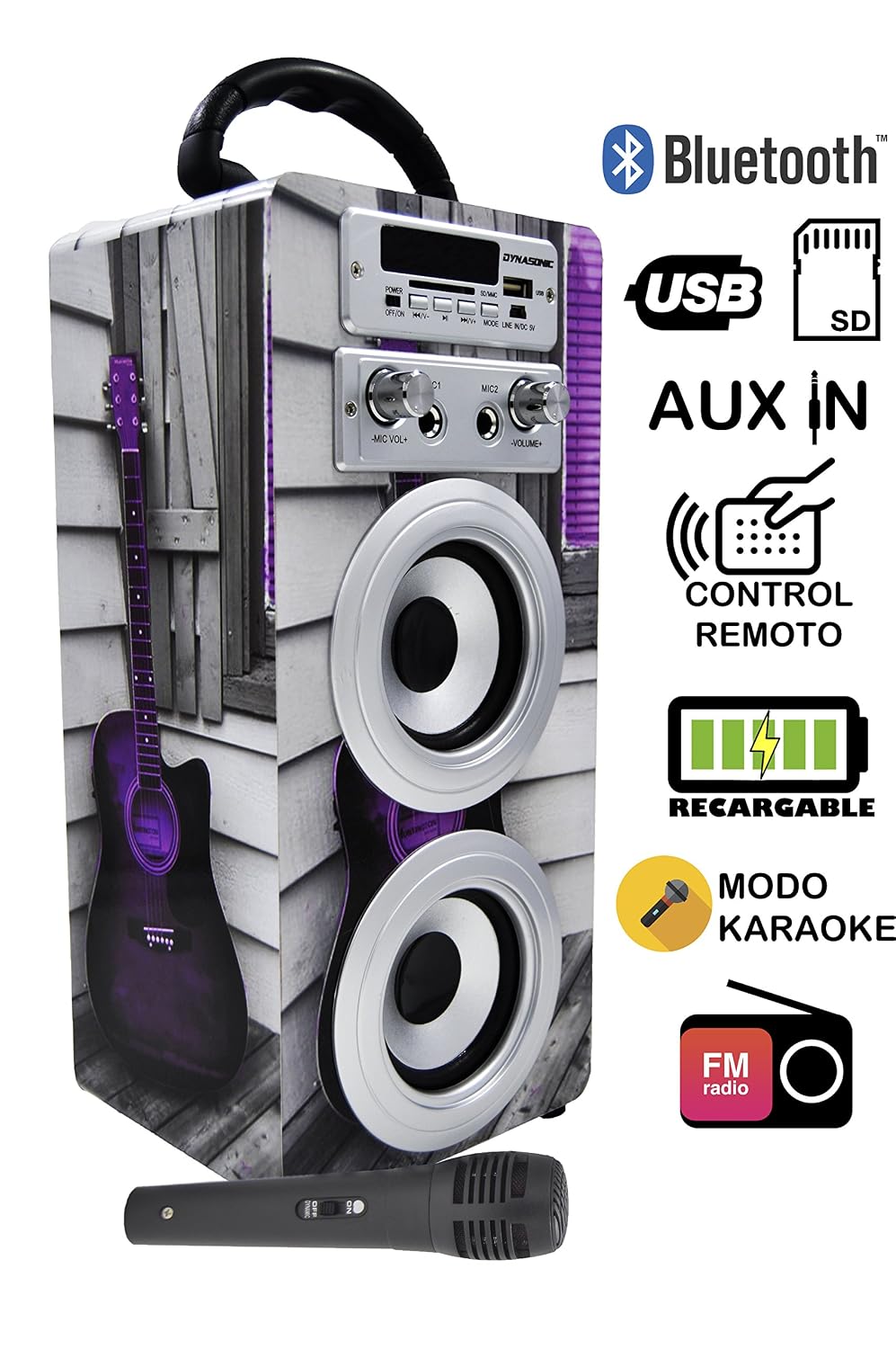 Mégaphone Haut-Parleur 25W Avec Bluetooth, USB, SD – Sirène, Enregistreur – Pour Véhicule Ou Fixe - 8