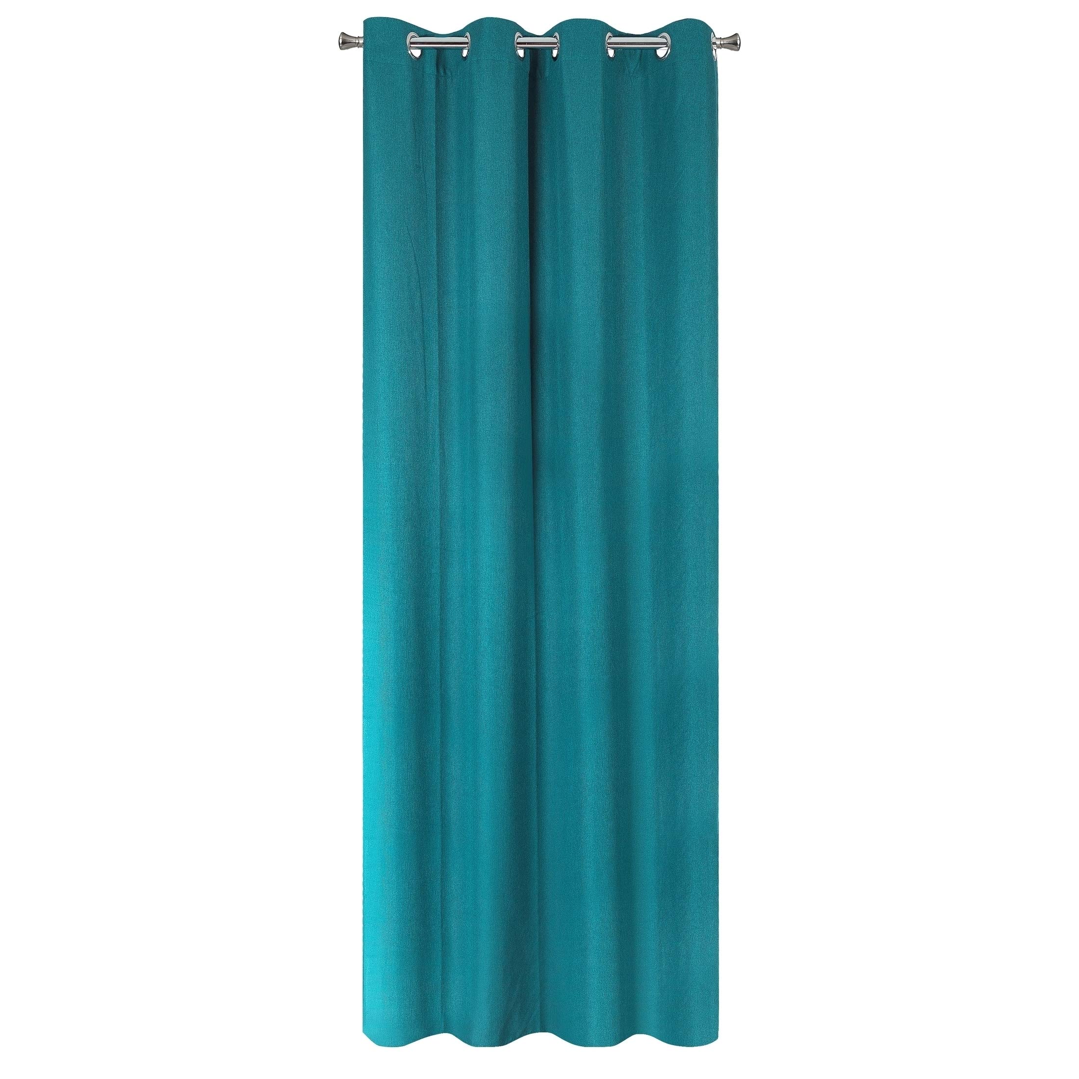 Eurofirany curtain, smooth, jacquard, textured, trend eyelets, elegant, glamour, bedroom, living room, turquoise, 135 x 250 cm