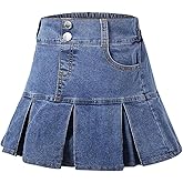 Toddler Little & Big Girl's High Waist School Uniform Elastic Waist Pleated Skirt with Shorts, US 2 Years - 14 Years