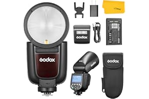 Godox V1Pro-C V1Pro C Camera Flash, 2.4G 1/8000 HSS TTL Flash Strobe Speedlite, 2980mAh Li-ion Battery, Detachable Sub Flash 