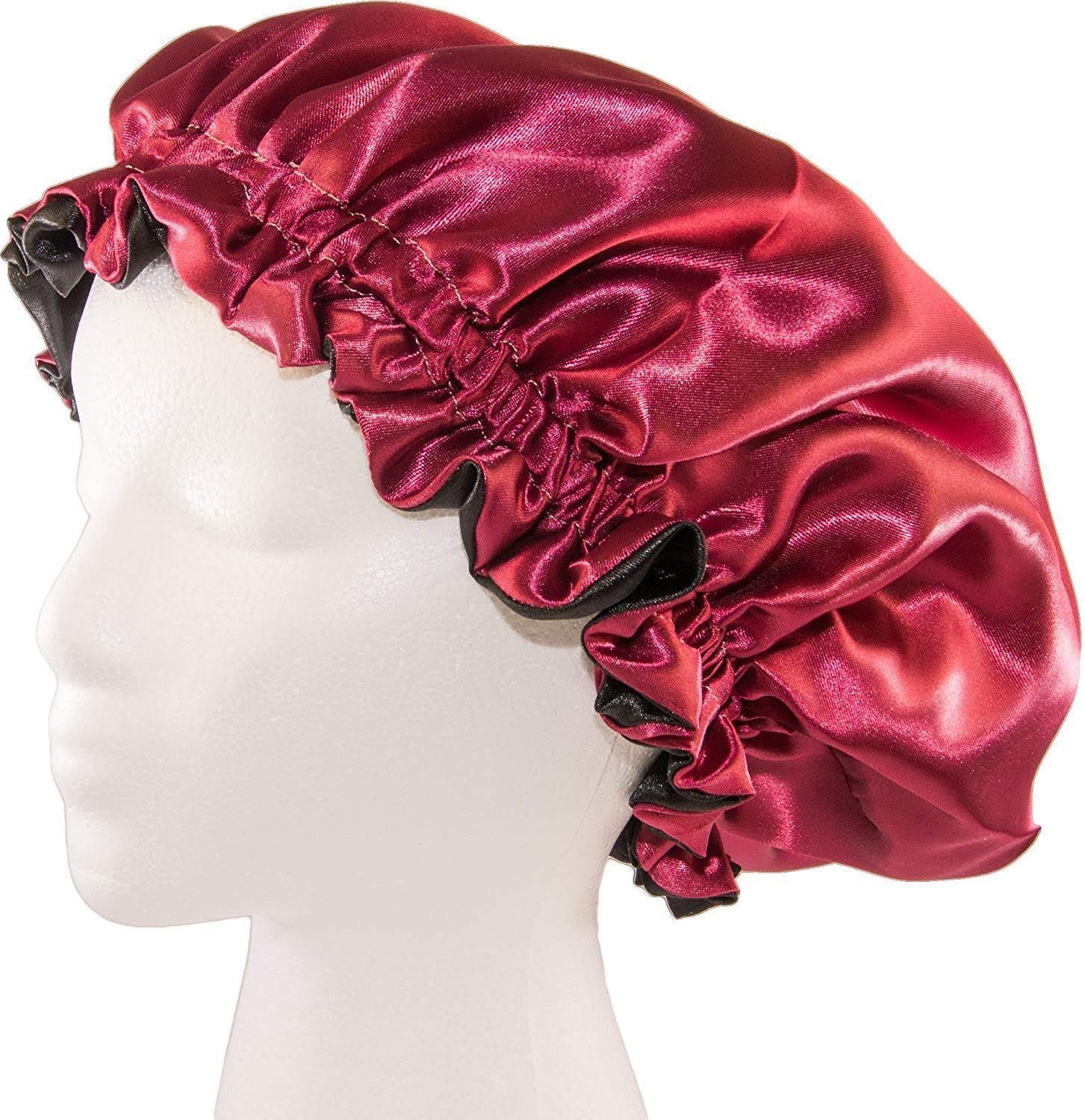 Reversible satin bonnet for natural hair / قلنسوة صقيل بونيه للشعر الطبيعي