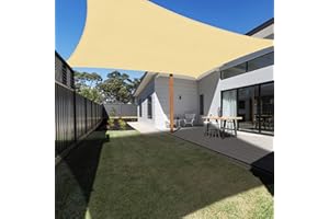 Ankuka Waterproof Sun Shade Sails Canopy Awning Shelter, UV Blockage Backyard Patio Garden Carport(13'x19.5', Beige)