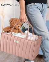love & lullabies Nappy Caddy Organiser Blush Pink Baby Basket view 7