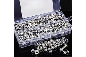 150 Pcs/Box 304 Stainless Steel Lock Nut Hexagonal Self-Pressing Nuts, 3 Sizes M4/ M5/ M6