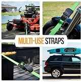 FORTEM Ratchet Straps 748kg 4 Pack 4.6m x 2.54cm with Soft Loops view 9